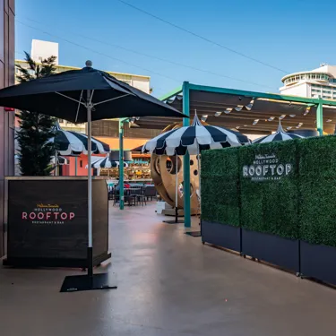 Image of the front entrance of the Hollywood Rooftop Restaurant & Bar